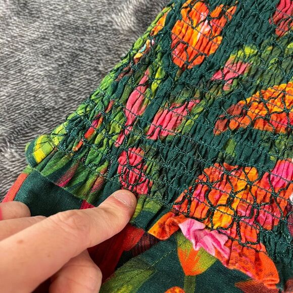 FARM Rio Tropical Toucan Linen Pants High Waisted Pink Green Wide Leg S NWOT - Picture 7 of 13